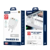JELLICO ładowarka sieciowa EU11 PD 20W 1xUSB-C + 1xUSB QC3.0 + kabel USB-C - Lightning Biały