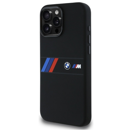 BMW ETUI HARDCASE SILIKONOWE DO IPHONE 16 PRO MAX DO MAGSAFE MIDDLE STRIPE