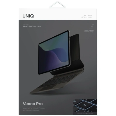 Etui UNIQ Venno Pro Magnetic Smart z klawiaturą do iPad Air 13" 2024 / 2025 / iPad Pro 13" 2024 - czarne