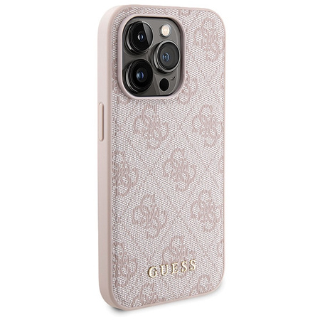 Zestaw Guess GUBPM5P15X4GEMGP iPhone15 Pro Max 6.7 hardcase + Powerbank 5000mAh MagSafe różowy/pink 4G Metal Logo