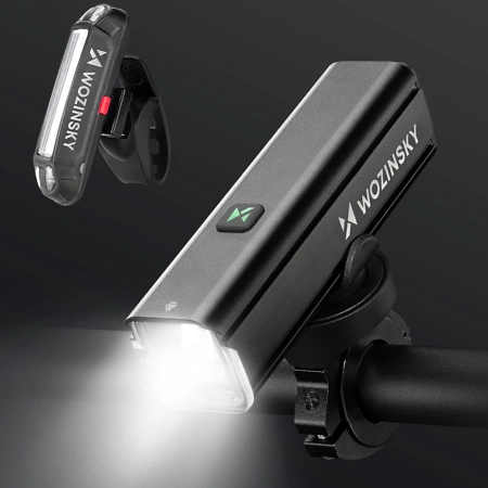WOZINSKY ZESTAW LAMPEK ROWEROWYCH DO ROWERU PRZEDNIA 1000 LM USB-C I TYLNA