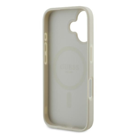 GUESS HARDCASE DO IPHONE 16.1 PEONY SCRIPT LOGO Z MAGNETYCZNYM DO MAGSAFE