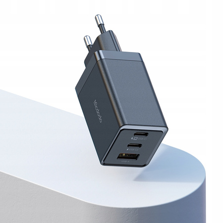 MCDODO SZYBKA ŁADOWARKA SIECIOWA ZASILACZ 3X USB-C PD USB GAN 67W KABEL 1M