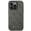 Guess GUHCP14XG4GFGR iPhone 14 Pro Max 6,7" szary/grey hard case 4G Metal Gold Logo