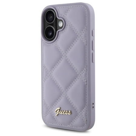 GUESS ETUI HARD CASE DO IPHONE 16 6.1 QUILED METAL LOGO DO IPHONE 16 Z LOGO