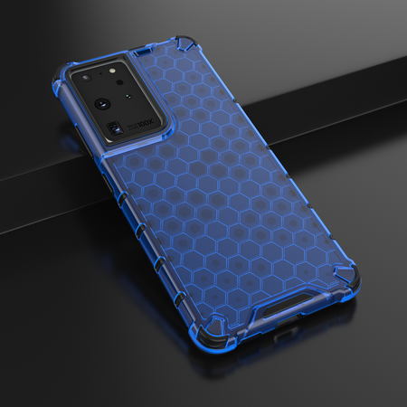 Honeycomb etui pancerny pokrowiec z żelową ramką Samsung Galaxy S22 Ultra niebieski