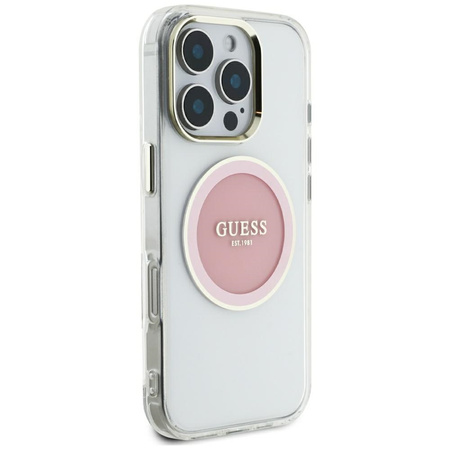 GUESS ETUI MAGNETYCZNE DO IPHONE 16 PRO MAX LOGO METALOWE KOŁO DO MAGSAFE