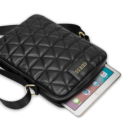 Guess Torba GUTB10QLBK 10 czarna/blackQuilted Tablet Bag