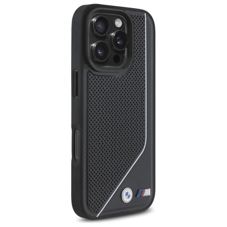 BMW BMHMP16L23PUCPK iPhone 16 Pro6.3 czarny/black hardcase M Perforated Twisted Line MagSafe