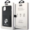 Etui Karl Lagerfeld Saffiano Cardslot Karl&Choupette Metal Pin do iPhone 15 - czarne