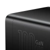 Stacja ładująca Baseus GaN3 Pro 100W EU + 2 x USB-A + 2 x USB-C z kablem 1m Baseus Xiaobai USB-C 100W - czarna