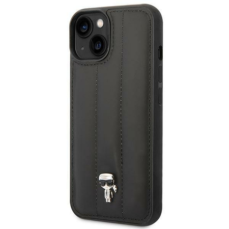 Etui Karl Lagerfeld KLHCP14SPSQPK na iPhone 14 hardcase - czarne Puffy Ikonik Pin