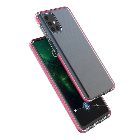 Spring Case pokrowiec żelowe etui z kolorową ramką do Samsung Galaxy M51 ciemnoróżowy