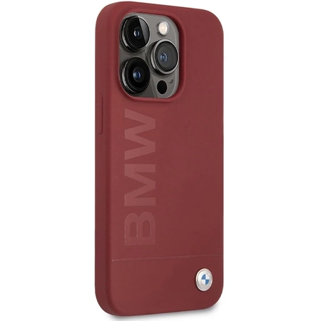Etui BMW Silicone Big Logo MagSafe na iPhone 15 Pro - czerwone
