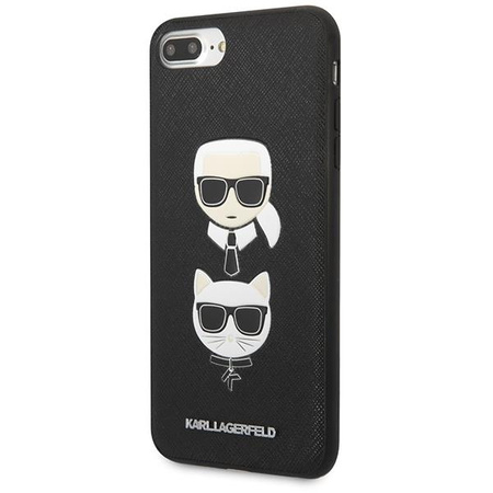 Karl Lagerfeld KLHCI8LSAKICKCBK iPhone 7 Plus / 8 Plus czarny/black hardcase Saffiano Karl&Choupette Head