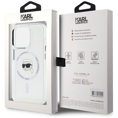 KARL LAGERFELD ETUI IML METAL KARL HEAD DO MAGSAFE DO IPHONE 15 PRO