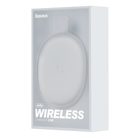 Baseus Jelly bezprzewodowa ładowarka Qi 15 W do telefonu słuchawek + kabel USB - USB Typ C biały (WXGD-02)