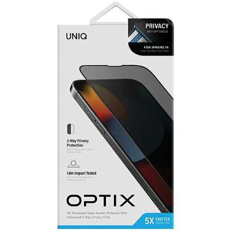 UNIQ SZKŁO PRYWATYZUJĄCE HARTOWANE DO IPHONE 14 13 PRO 6.1 Z APLIKATOREM