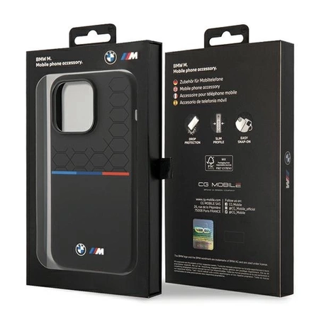 Etui BMW M Silicone Pattern na iPhone 14 Pro Max - czarne