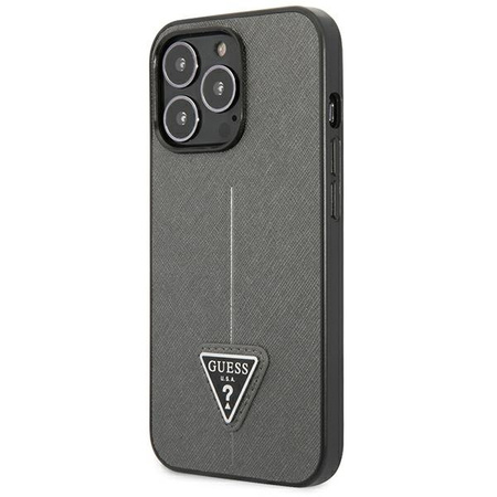 GUESS ETUI DO IPHONE 13 PRO MAX 6,7 Z TWARDEJ SKÓRY SAFIANO TRIANGLE LOGO