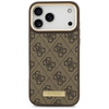 Etui Guess 4G Logo Plate MagSafe do iPhone 17 Pro Max brązowy