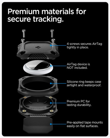 Spigen Tough Armor IP 4 Pack, black - AirTag
