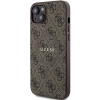 Etui Guess 4G Collection Leather Metal Logo MagSafe na iPhone 14 / 15 / 13 - brązowe