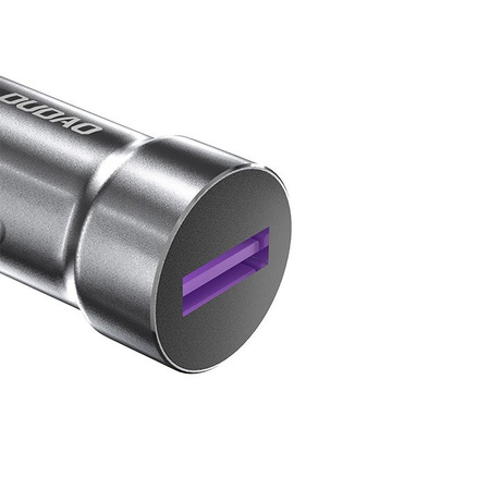 Dudao szybka ładowarka samochodowa USB do gniazda zapalniczki 5 A 22,5 W Quick Charge 3.0 VOOC szary (R4Pro Upgrade gray)