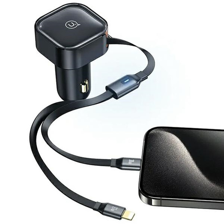 USAMS ŁADOWARKA SAMOCHODOWA 30W PD ZWIJANY KABEL DO MAGSAFE IPHONE 12 13 14