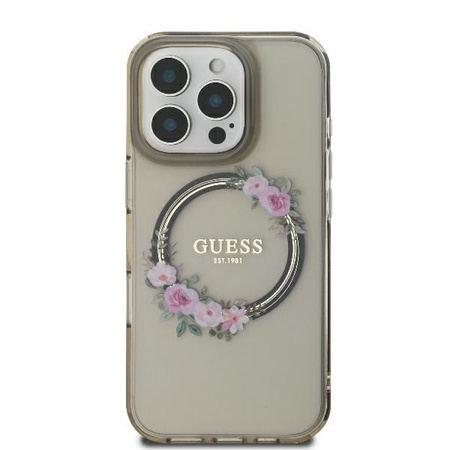 GUESS POKROWIEC HARDCASE DO IPHONE 16 PRO 6.3 DO MAGSAFE IML FLOWERS WREATH