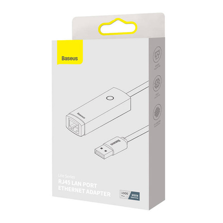 BASEUS ADAPTER USB DO RJ45 1000MBPS DO KOMPUTERA PC ŁĄCZE ETHERNET SZYBKOŚĆ
