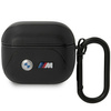 Etui BMW BMA322PVTK na AirPods 3 gen cover - czarne Leather Curved Line