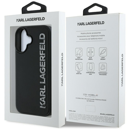 KARL LAGERFELD ETUI HC 3D RUBBER ELONGATED GLITTER DO IPHONE 16 LUKSUSOWY