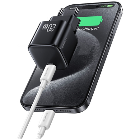USAMS ŁADOWARKA SIECIOWA ADAPTER USB-C DO APPLE IPHONE IPAD 20W Z KABLEM