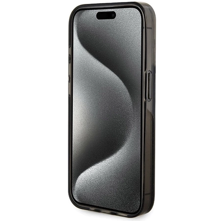 Etui Guess Liquid Glitter Gold Stripes na iPhone 15 Pro - czarne