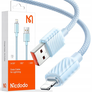 MCDODO ŁADOWARKA KABEL USB LIGHTNING DO IPHONE 11 12 13 14 PRO 1M NIEBIESKI