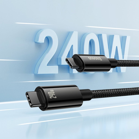 Kabel USB C - USB C 480Mb/s 240W 1m Baseus Tungsten Gold CAWJ040101 - czarny
