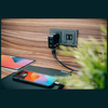 Ładowarka sieciowa Verbatim Mini GaN 100W 2xUSB-C PD/1x USB-A QC adapter UE/UK/USA czarny 30239