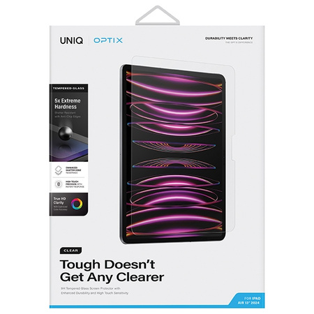 UNIQ SZKŁO HARTOWANE DO IPAD AIR 13 2024 2025 Z APLIKATOREM ANTYREFLEKSYJNE