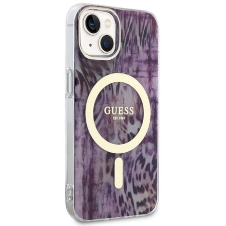 Etui Guess GUHMP14SHLEOPWP na iPhone 14 - różowe Leopard MagSafe
