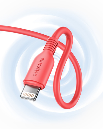 INNOSTYLE JAZZY KABEL USB-C LIGHTNING MFI SZYBKIEGO ŁADOWANIA DO IPHONE KEVLAR 1M CZERWONY