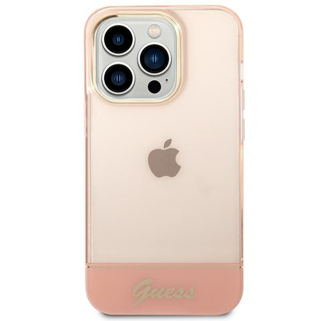 Guess GUHCP14LHGCOP iPhone 14 Pro 6,1" różowy/pink hardcase Translucent