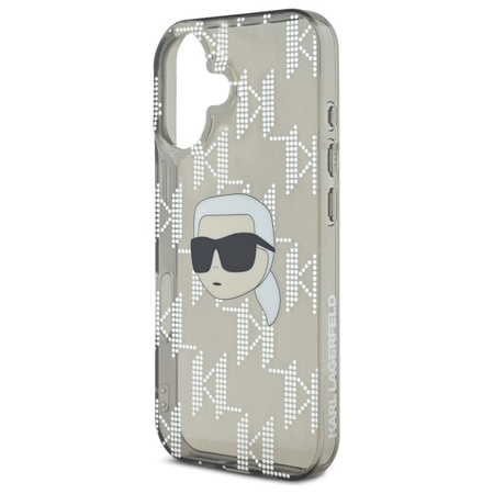 KARL LAGERFELD CASE DO IPHONE 16 6.1 Z KARL HEAD I ELEKTROPLATOWANĄ POWŁOKĄ