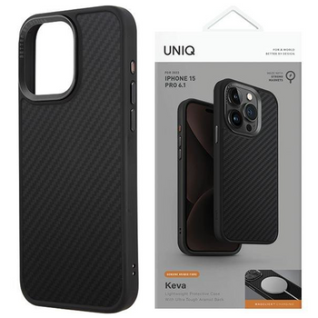 UNIQ etui Keva iPhone 15 Pro 6.1" Magclick Charging czarny/carbon black