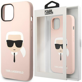 Karl Lagerfeld KLHMP14MSLKHLP iPhone 14 Plus 6,7" hardcase jasnoróżowy/light pink Silicone Karl`s Head Magsafe