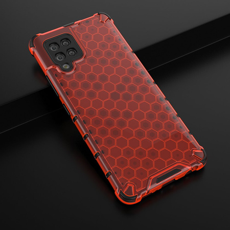 Honeycomb etui pancerny pokrowiec z żelową ramką Samsung Galaxy A42 5G czerwony