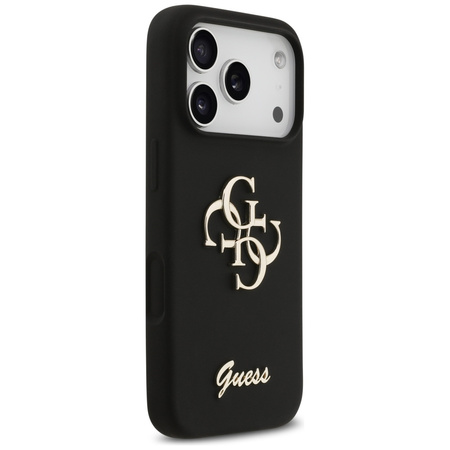 Etui Guess Silicone Big 4G Script do     iPhone 17 Pro czarny