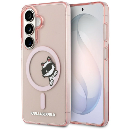 Etui Karl Lagerfeld IML Peekaboo Choupette MagSafe do Samsung Galaxy S26 różowy