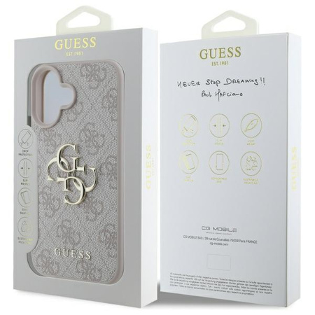 GUESS ETUI HARD CASE DO IPHONE 16 6.1 4G BIG LOGO OCHRONA NA TELEFON Z LOGO