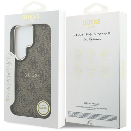 Etui Guess 4G Embossed Ring MagSafe do   Samsung Galaxy S26 Ultra brązowy